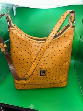 Dooney & Bourke Ostrich Embossed Leather Shoulder Bag